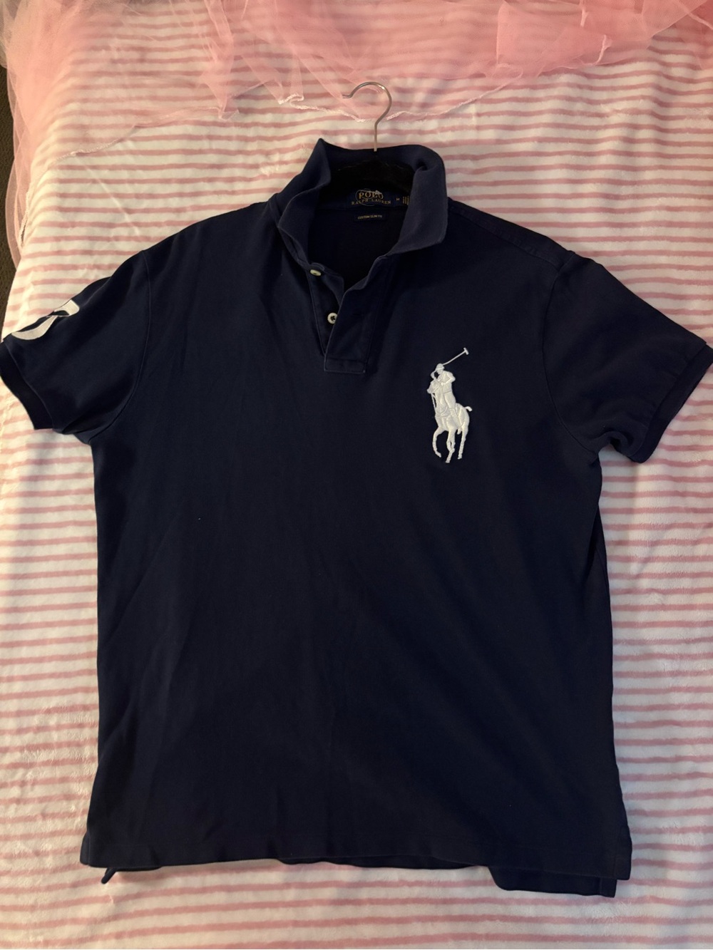 Ralph Lauren Navy Polo with White Big Pony Logo